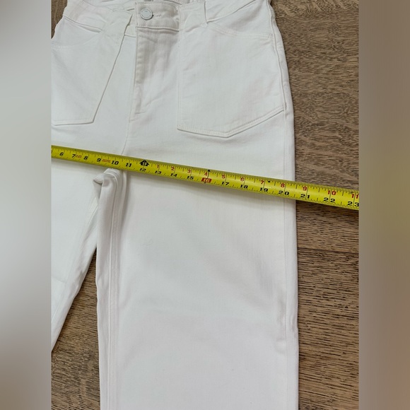 Paige Anthropologie Nellie White Frayed Hem Culottes Cropped Ankle Jeans sz 30 - Picture 16 of 16